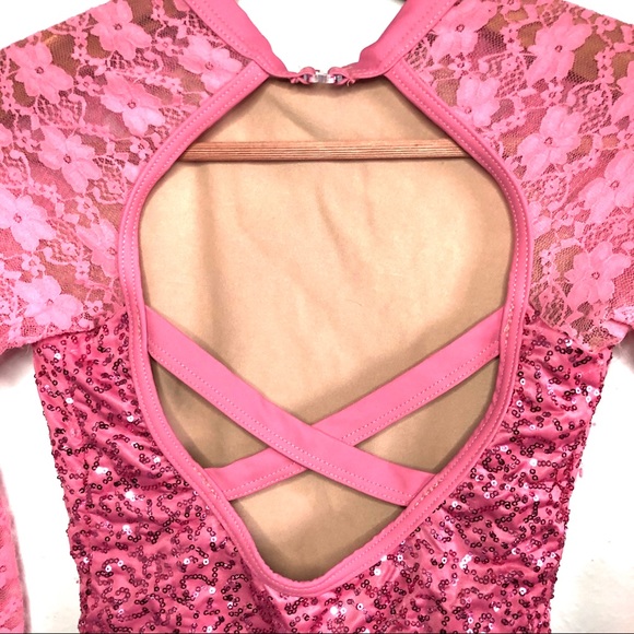 Weissman Pink Sequin & Lace Costume SA - Picture 3 of 6